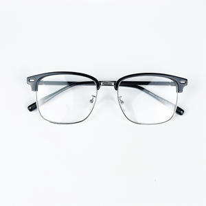 Monture de lunettes demi-cerclées Qianai pour homme S2-2207, verres PC anti-lumière bleue, rivets carrés, pont moyen, origine Taizhou - Product Image 3