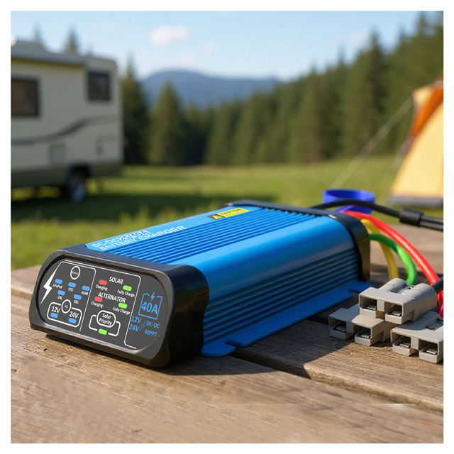 OEM 40A DC-DC for Plug for Port Charger Aluminum Alloy Blue 12V/24V Lead Acid AGM Gel Calcium Lithium Batteries GAC NE