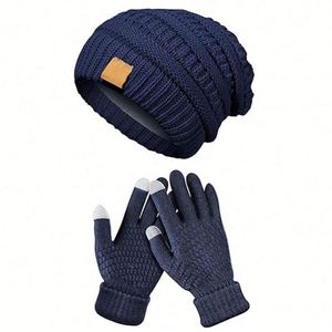 Women Winter <b>Beanie</b> Set Pom Knit <b>Hat</b> With Warm Fleece Lined Touchscreen Gloves for Cold Weather Promotional Gift - Product Image 4