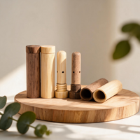 Inhalateur d'huiles essentielles portable en bambou avec mèches en coton de haute qualité pour bureau, voiture, chambre – Inhalateur nasal