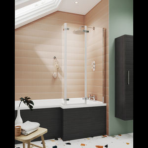 Mampara <span class=keywords><strong>de</strong></span> <span class=keywords><strong>ducha</strong></span> con bisagras y puerta <span class=keywords><strong>de</strong></span> vidrio para baño - Product Image 2