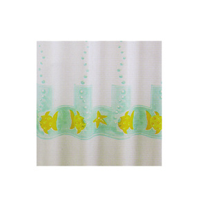 Rideau de douche moderne 3D à 3 côtés avec bain sur 2 côtés 240x200cm en tissu polyester imperméable avec crochets en plastique pour salle de bain - Product Image 1