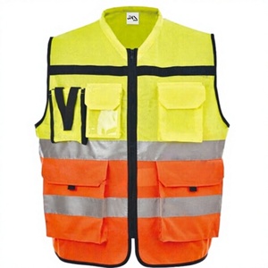 High Visibility Polyester Reflective Vest Orange Yellow With Custom Logo Warning Safety Vest - Product Image 1