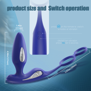 Vibrador <span class=keywords><strong>Anal</strong></span> con Control Remoto, Silicona de Grado Médico, Resistente al Agua, Fácil de Limpiar, Multivelocidad, Productos para Adultos, Juguetes Sexuales para Hombres - Product Image 2