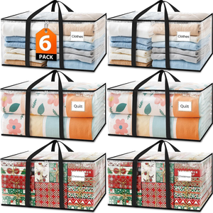 Home Organizer Bulk Wholesale Extra Large Moving Bags College And Dorm Clear Storage Containers For Clothes Toys Pantry - Product Image 1