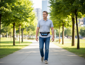 Borsa da uomo in nylon rettangolare con chiusura a cerniera per viaggi all'aperto - Product Image 2