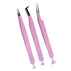 Pince à épiler pour extensions de cils en fibre dorée, en acier inoxydable, avec grip anti-magnétique, durable et de précision pour les extensions de cils - Product Image 1