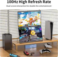 Monitor Portátil Dual de 18.5 Pulgadas, 1080P FHD IPS, 100Hz, Retroiluminación LED, Plegable, Extensor de Pantalla para Portátil, Tipo C USB-C, Plug&Play, para Viajes