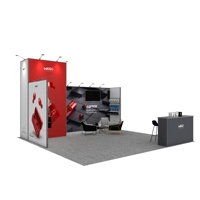 Stand d'exposition modulaire en aluminium 20x20 pieds, grand stand de salon professionnel 6x6, installation facile avec rangement