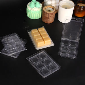Velas de plástico transparente perfumadas colgantes, cubos de concha, molde de 6 cavidades, embalaje de concha de almeja, contenedores de cera derretida para <span class=keywords><strong>Tartas</strong></span> de cera - Product Image 1