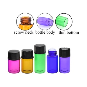 China <strong>Supplier</strong> Mini Amber Clear Blue 1dram 1ml 2ml 3ml 5ml Small Glass Cosmetic Vials Bottle With Orifice Reducer in Stock - Product Image 2