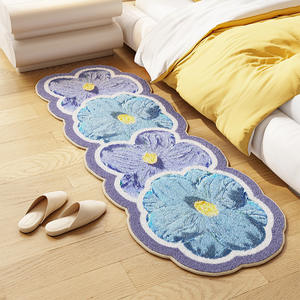 Alfombra Floral de Poliéster con Forma Novedosa, Tapete para Lado de Cama Resistente a las Manchas, para Uso Doméstico, Patrón 1, Patrón 2, Patrón 3, Patrón 4 - Product Image 4