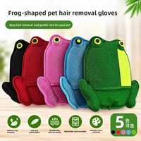 Gants en polyester pour enlever les poils, motif grenouille de dessin animé, retournent efficacement les pellicules d'animaux (chats, chiens), réutilisables, outil de nettoyage essentiel