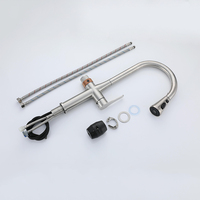 Robinet d'évier de cuisine polyvalent à 3 voies avec pulvérisateur extractible en acier inoxydable 304 à 2 poignées Robinets purificateurs 3 en 1 avec filtre à eau