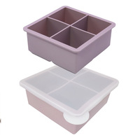 Grand bac à glaçons 4/6/8/15 cavités avec couvercle pour machine à glaçons carrés pour whisky Moule à glaçons en silicone à l'ancienne