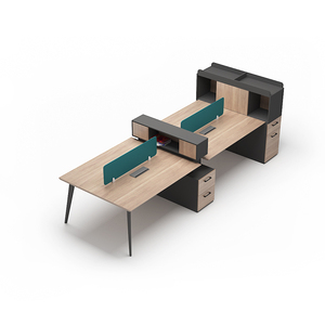 <span class=keywords><strong>MEETCO</strong></span> Mobilier de bureau modulable moderne du fabricant, 2-6 personnes, panneau de bureau, style bois, pour bureau - Product Image 3
