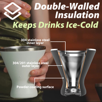 Vaso de acero inoxidable de doble pared de 10 oz, taza de Martini térmica con aislamiento al vacío, copa de vino con tapa, novedad