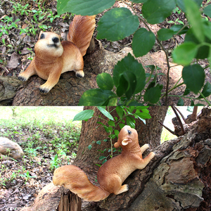 Vườn Nhựa Tượng Sóc Dễ Thương, Bộ 2 Bức Tượng Sóc Vườn, Sân Cỏ Ngoài Trời Polyresin Animal Figurine Trang Trí - Product Image 2