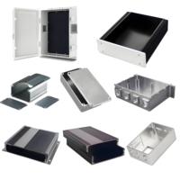 Boîtier de sortie personnalisé en aluminium et PVC IP56 avec panneau dissipateur de chaleur pour instruments électroniques, usinage CNC, amplificateur audio, boîtier de haut-parleur vide