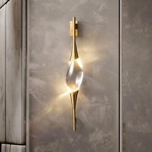 Lámpara de Pared de Cristal Totalmente en Cobre, Diseño Minimalista Posmoderno para Entrada, Sala de Estar, Dormitorio, Pasillo, Decoración Creativa, Lámpara de Noche - Product Image 3