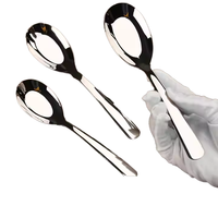 Cuillère en acier inoxydable 304 personnalisée de haute qualité épaissie à fond plat pour la soupe, le riz et les repas de tous les jours