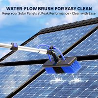 Kit de nettoyage de fenêtres avec panneau solaire, perche télescopique en fibre de carbone, perche alimentée en eau, 35 pieds, vente en gros, portable, robuste