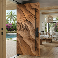 Puertas Pivotantes de Madera Sólida Personalizadas de Fábrica Líder en China para Entrada Principal de Casa, Puertas Exteriores Modernas de Seguridad para el Hogar
