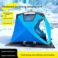 Tente de pêche sur glace d'hiver, triple couche, en coton Oxford sphérique, coupe-vent, zéro degré, ouverture rapide automatique, portable
