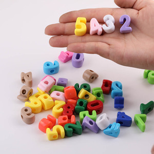 Cuentas acrílicas con números, agujero grande, colores mixtos, para hacer joyas, suministros para manualidades DIY - Product Image 3
