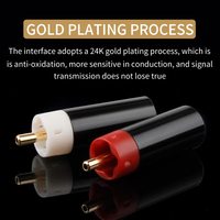 Vente en gros Fiche mâle RCA en plastique Connecteur de câble audio en cuivre pur plaqué or noir rouge/blanc