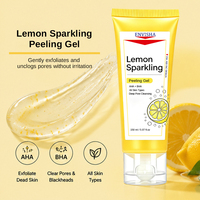 Gel exfoliant purifiant doux pour la peau, élimine les cellules mortes, nettoie les pores, soin du visage, gel exfoliant pétillant au citron pour peaux sèches