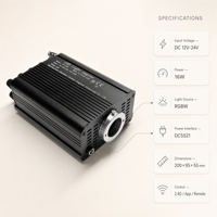 Kit de plafond étoilé à LED à fibres optiques pour voiture, effet étoile filante, homologué IP20, télécommande via application, 6000K