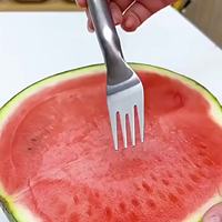 Lichtgewicht watermeloen snijvork van roestvrij staal, van Chinese origine, multifunctioneel fruit snijgereedschap voor het snijden van watermeloenblokjes