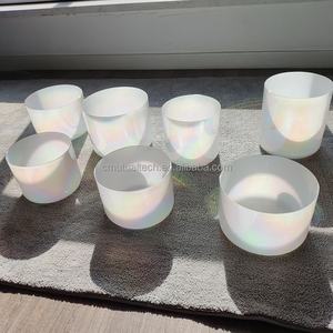 ชามคริสตัลควอตซ์สีขาวใสสวยงาม ชามคริสตัลสีขาวมุกใส สำหรับการบำบัดด้วยเสียง - Product Image 4