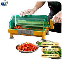 Commerciële handmatige groentesnijder, handaangedreven type, voor lente-uien en peper, handbediende groentesnijder.