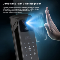 Serrure de porte intelligente Glomarket Tuya App avec interphone vidéo actif, Wi-Fi, reconnaissance faciale 3D, empreinte digitale, mot de passe, carte, entrée sans clé