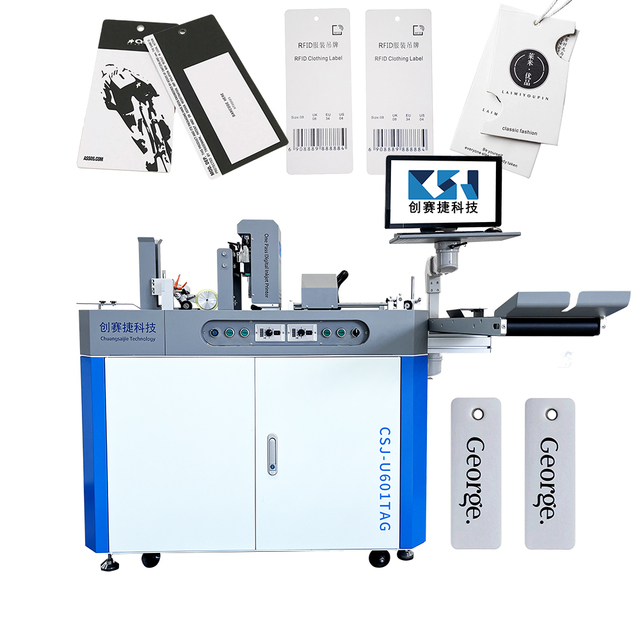 CSJ-U601TAG Fully Automatic High Speed Digital Label UV Inkjet Printer Single Clothing Tag Label Costume Hang Tag