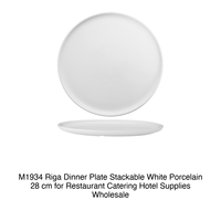 Assiette plate Riga Ø 28 cm empilable en porcelaine blanche M1934