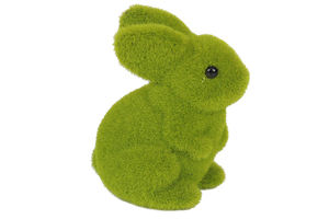 Venta al por mayor de muñecas de conejo de musgo de imitación para interiores, animales artificiales de Pascua para decoraciones de fiestas, juguetes, plantas - Product Image 3