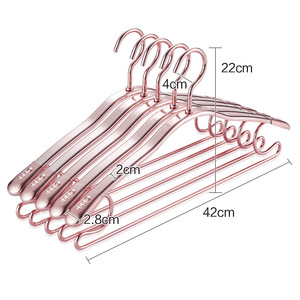 Metal Clothes <b>Hanger</b> 42cm Rose Gold Aluminum Alloy Garment Protector Hook Type <b>Hanger</b> for Wardrobe Storage - Product Image 1