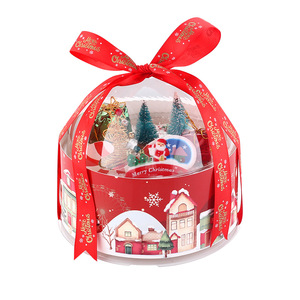 Mới Bán Buôn Trong Suốt Bakery Vòng Nhựa Hộp Bánh Hộp Tráng Miệng Ice Cream <span class=keywords><strong>Container</strong></span> Cho Giáng Sinh Vui Vẻ - Product Image 1