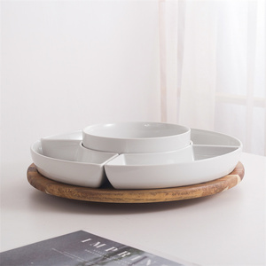 Plateau en céramique pour les fêtes au Restaurant, 6 pièces, bol à tremper pour les amuse-gueules, plateau en céramique, plats <span class=keywords><strong>de</strong></span> service avec Lazy sean - Product Image 2