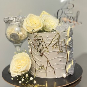 ของตกแต่งเค้กน้ำผึ้งและของหวาน สีทอง สีโรสโกลด์ แบบมือ 1 มือ 2 สำหรับวันวาเลนไทน์ งานแต่งงาน ขอแต่งงาน สไตล์อินส์ ทำจากพลาสติก - Product Image 2