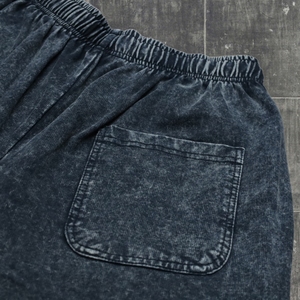 Custom Acid Wash Sweat Rhinestone Mid Waist Drawstring Closure Eco-Friendly Breathable Anti-Wrinkle Shorts Distressed Men - Product Image 6