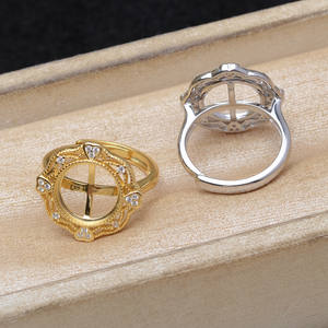 Anillo con Colgante de Concha de Caballito Retro de Plata S925, 11.1-11.3mm, Accesorio DIY para Joyería de Perlas, Juego de Bandejas Vacías 6103 - Product Image 4