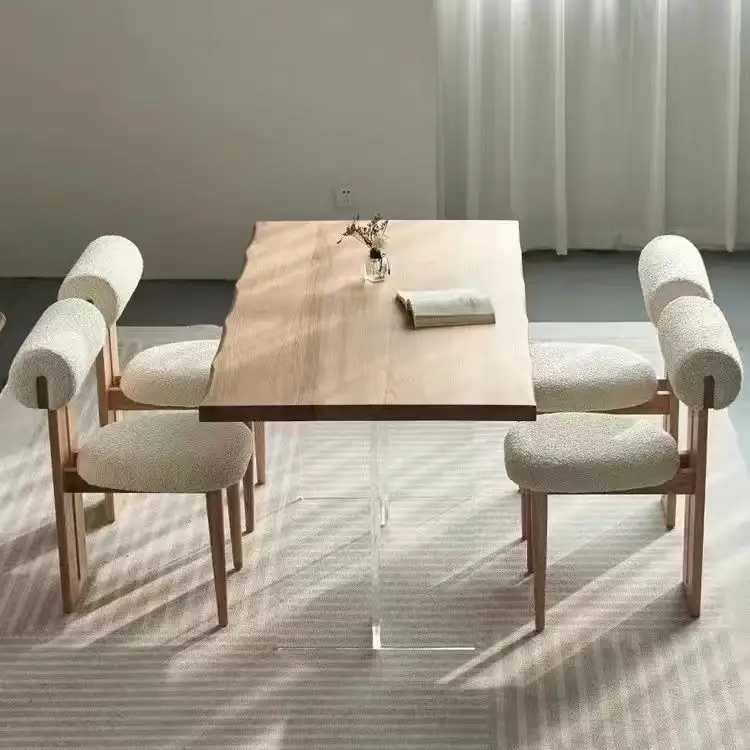 Nordic Modern Eenvoudig Restaurant Stoel Creatieve Make-Up Huis Massief Houten Rug Eetkamerstoel Casual Nijlpaard Stoel Ondersteuning Maatwerk