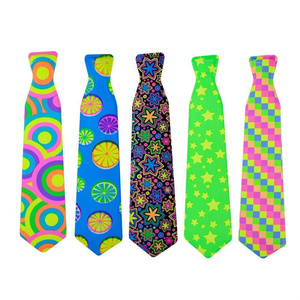 Venta Directa de Fábrica: Corbata Fluorescente de PVC Impresa con Diseño de Estrella, para Fiestas, Decoración, Disfraces, Baile, Carnaval - Product Image 2