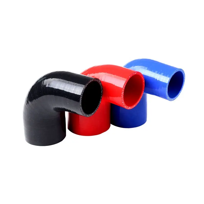 Tuyau de coupleur en caoutchouc, tuyau en Silicone, pièces de course automobile, radiateur à 90 degrés, noir, bleu, rouge, 10 pièces, 3 à 4 pouces