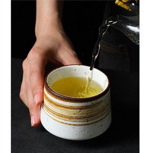 2023 haute qualité beau Restaurant café café Vintage mat sans poignée couleur marron verres thé eau tasse en céramique - Product Image 3
