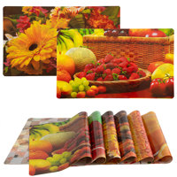 Set de table HuiHe en PP à imprimé fruits vifs, durable, antidérapant, résistant à la chaleur, coloré et réutilisable pour la salle à manger